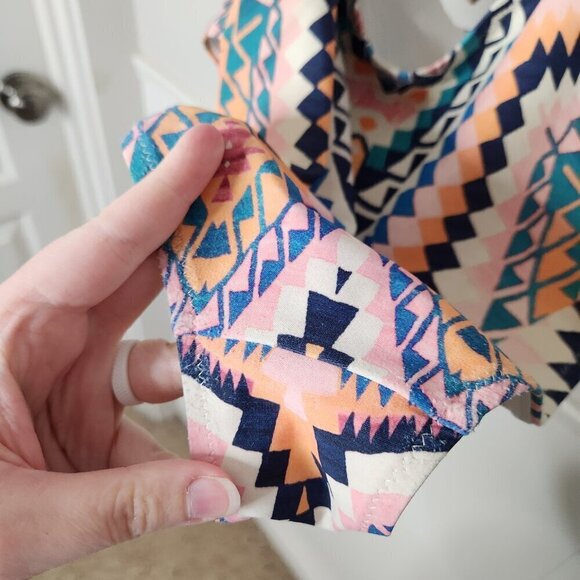 ATHLETA Desert Geo Print Cutout One Piece Swim Suit - Picture 6 of 8